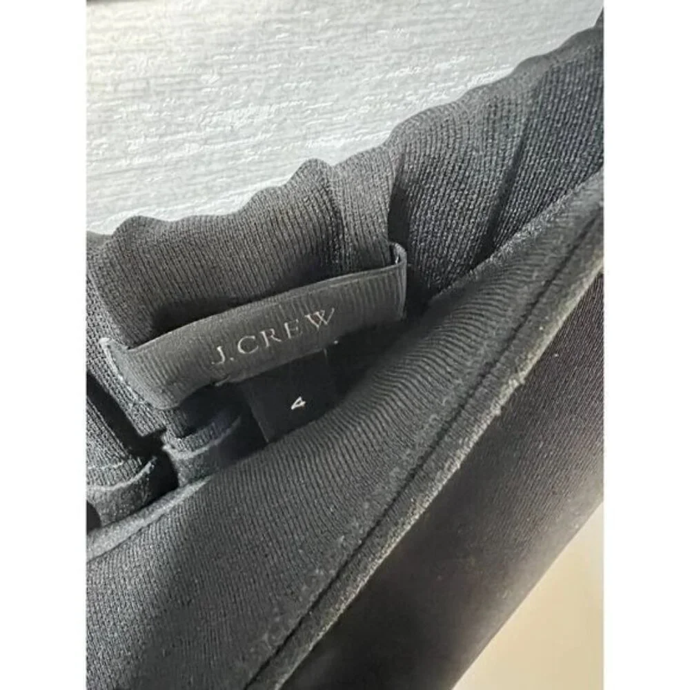 J.Crew Womens Black Pencil‎ Skirt With Elastic Waist & Back Slit - Size 4